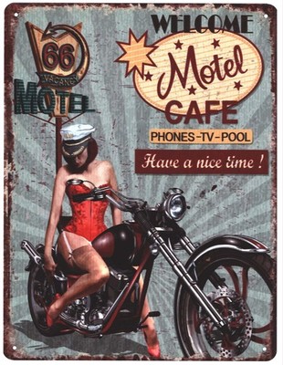 Blechschild Motel Have a nice time! Deko Schild Aufschrift Dekorations 25 x 33