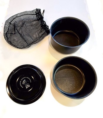 MSR Backpacking Blacklite 1 and 1 QT Aluminum Nonstick Pots + Lid + Bag