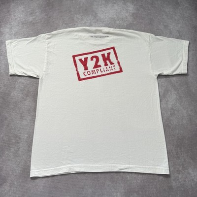 Vintage Computer Age Dentist Shirt Mens XL White Y2K Tech Graphic Promo 90s