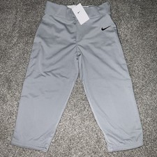 Nike Vapor Select High Baseball Pants Grey Navy 3/4 BQ6444-052 Boys YOUTH