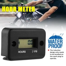 Small Digital Hour Meter For Lawn Mower Generator Motorcycle ATV WaterproofBC