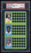 1981 Topps Scratch-Offs Dave Concepcion Cesar Cedeno Bake McBride PSA 9 MINT