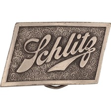 Schlitz Malt Liquor Beer Sign Bar Club Drinker Hippie 70 NOS Vintage Belt Buckle