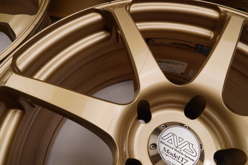 Yokohama AVS Model T7 Wheels 17” 8J +30, 9J +35 (5x114.3) Gold - Image 2 of 4