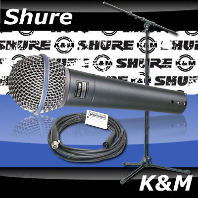 Shure Beta 58A 58/K&M 210/9 Stand/20' Microphone Cable Full Warranty Authorized!