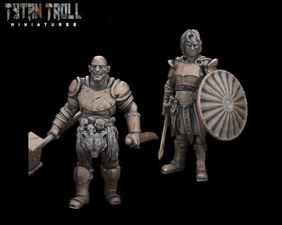 Goliath Kämpfer Miniatur Set Fighter für D&D 5e Pathfinder in 28mm 32mm 75mm