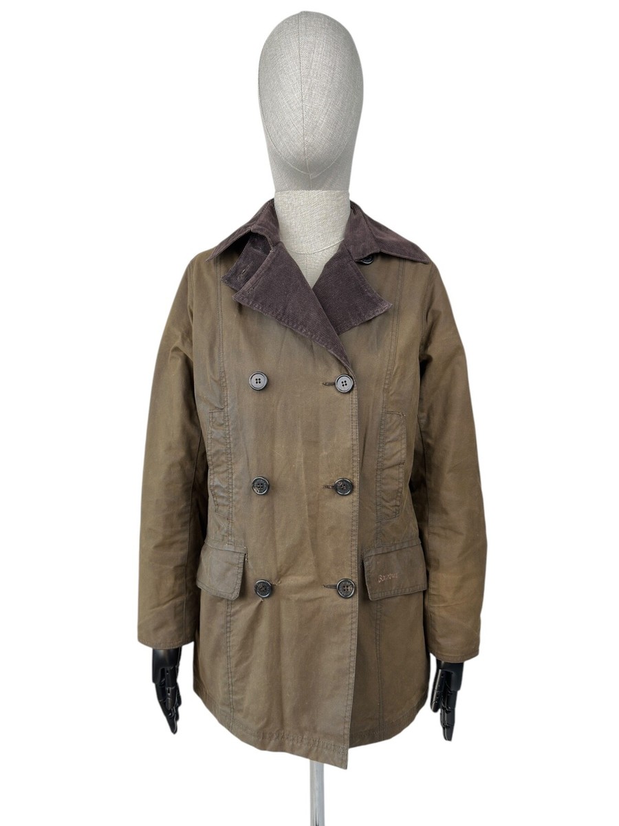 Women's BARBOUR Pea Coat Wax Jacket Double-Breasted | eBay