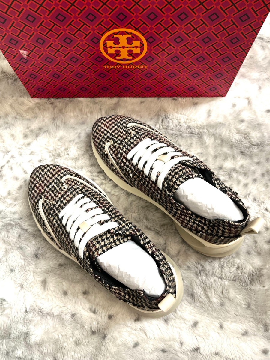 Tory Burch Good Luck Herringbone Tweed Trainers MSRP$388