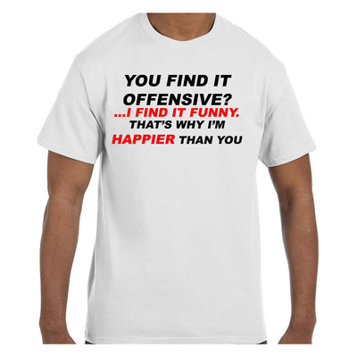 Funny Humor Tshirt You find it Offensive I find it Funny