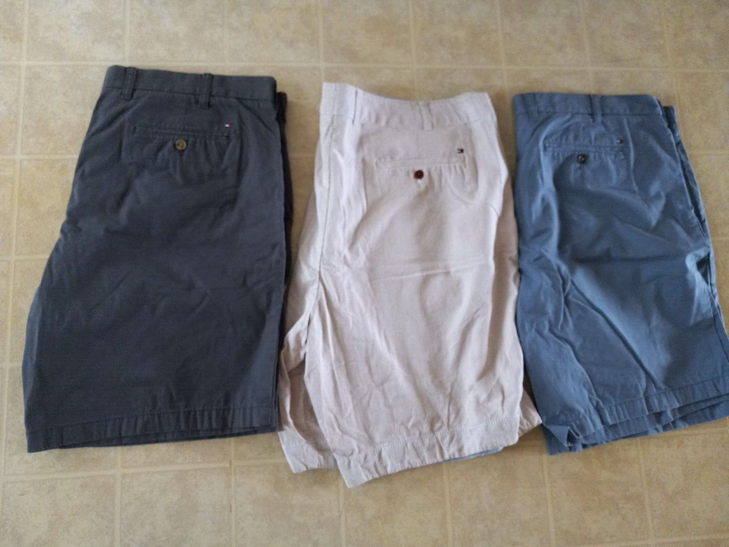 Tommy Hilfiger Mens Cotton Chino Shorts Size 42x9 Lot of 3 Casual 4-Pocket