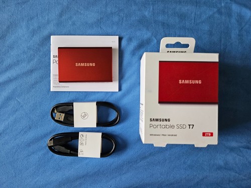 Samsung T7 2 TB tragbare externe SSD – metallic rot