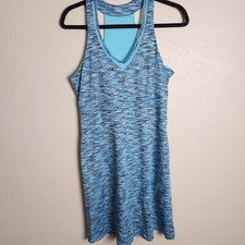 MPG  Women's Dress Med Blue Print Racerback Athleisure Gorpcore Aztec