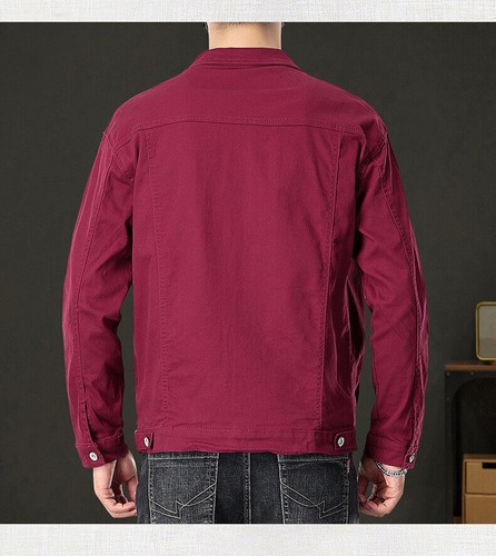Men Spring Denim Jacket Loose Slim Denim Jacket Clothes Casual Lapel Top - Picture 21 of 27