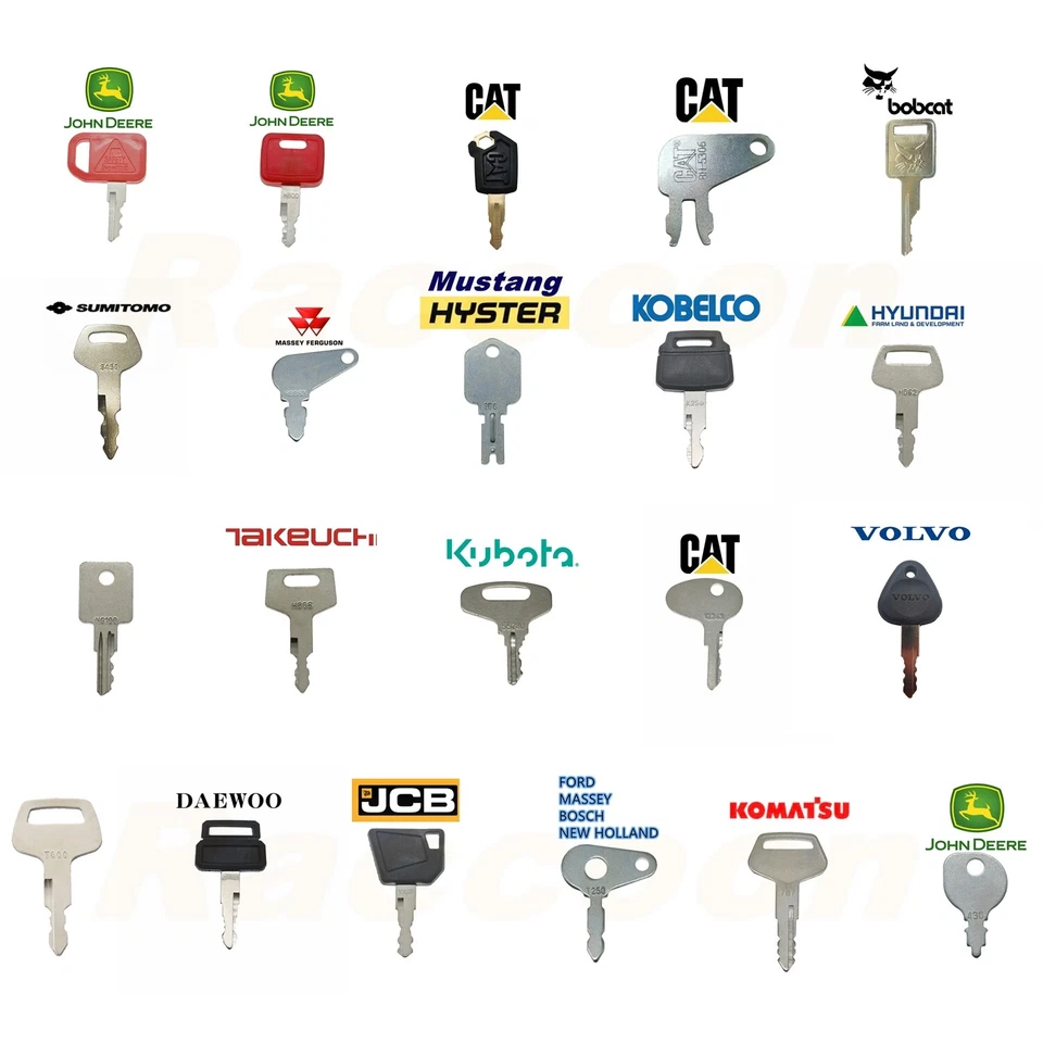 21 Heavy Equipment Key For John Deere JCB CAT Kobelco Kubota Komatsu Volvo Case - Image 2 of 3