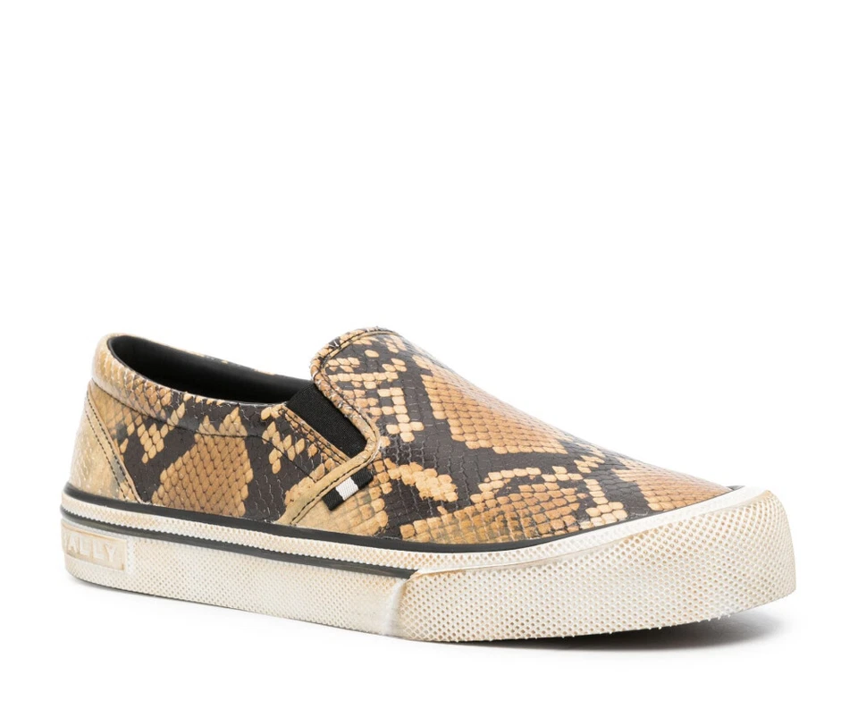 BALLY SANTA ANA LEATHER SLIP-ON SNEAKERS SCARPE MADE IN ITALY 6304175 - Imagen 2 de 4