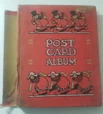 Early Postcard Card Album - Empty Top Hat Dancing - Damaged
