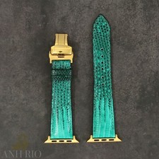 Lizard Leather Apple Watch Band for 49, 45, 44, 41, 38, 40, 42mm Butterfly Clas