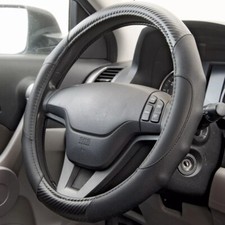 Motor Trend Gripdrive Ergonomic Carbon Fiber Steering Wheel Cover Black