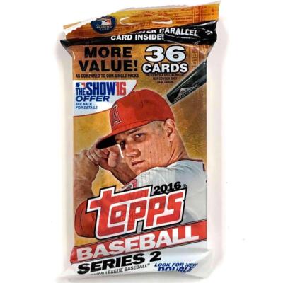 2016 Topps Series 2 Baseball factory sealed 36-card Jumbo Fat Value Pack QTY