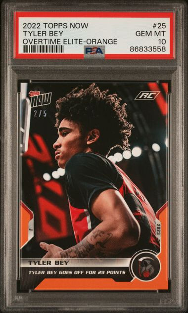 2022-23 Topps Now Overtime Elite #25 Tyler Bey XRC Orange /5 PSA 10