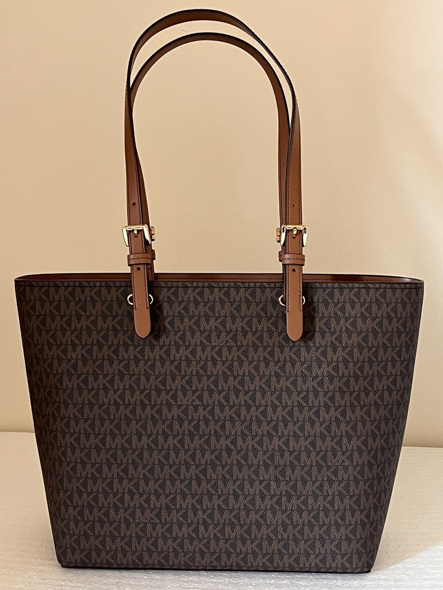 MICHAEL KORS JET SET TRAVEL MD DOUBLE POCKET TOTE SHOULDER BAG MK