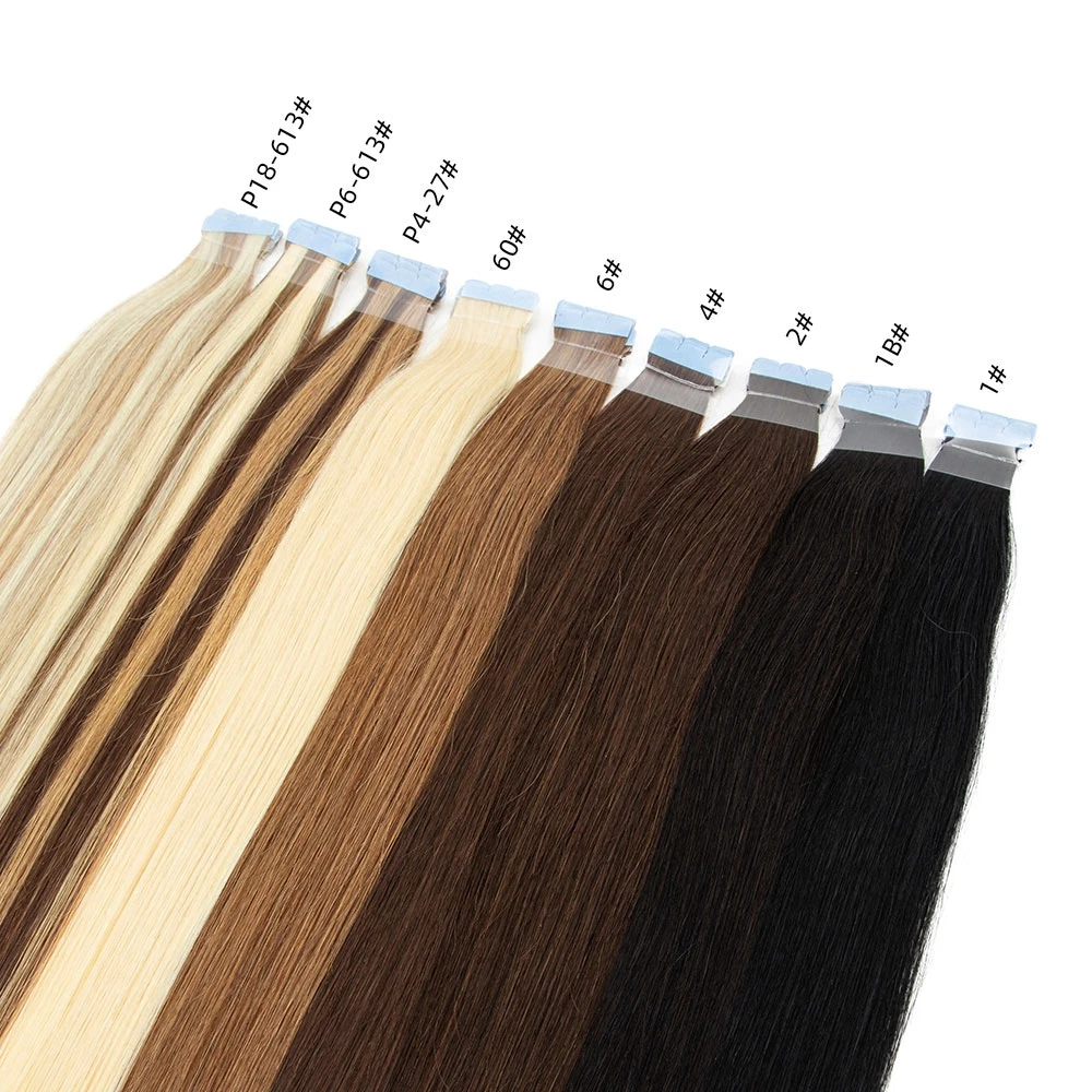 Invisible Natural Straight SILVER Purple Grey PU Tape In  Human Hair Extensions - Picture 8 of 24