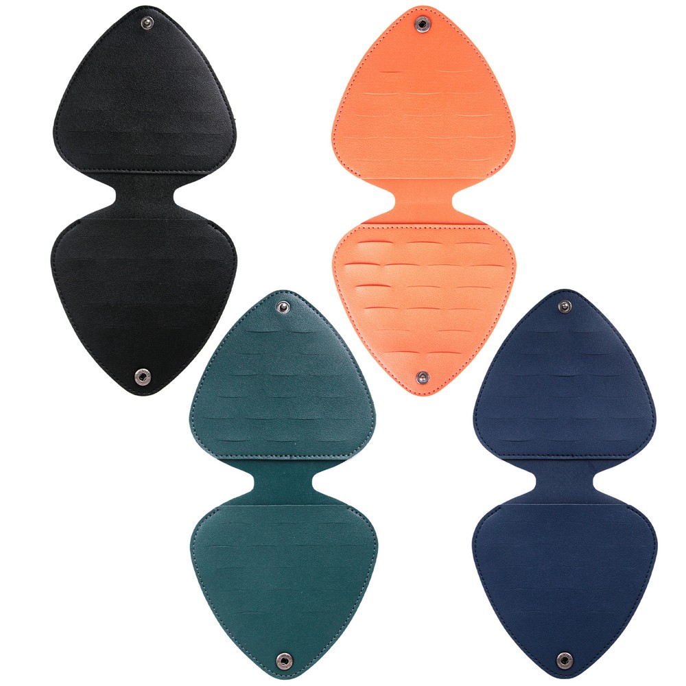 Sturdy PU Leather Guitar Pick Case Holder - Variety Pack Storage Bag  