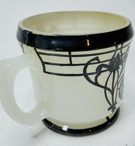 Vtg Antique Opaque Glass Hand Painted Clifford B Jones 1922 Coffee Mug - Picture 7 of 11