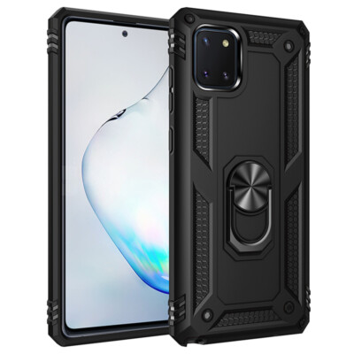 For Samsung Galaxy Note 10 Lite Shockproof Case Armor Ring Cover +Tempered Glass