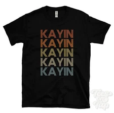 KAYIN REPEATED RETRO STYLE T-SHIRT mens & womens novelty cool name gift