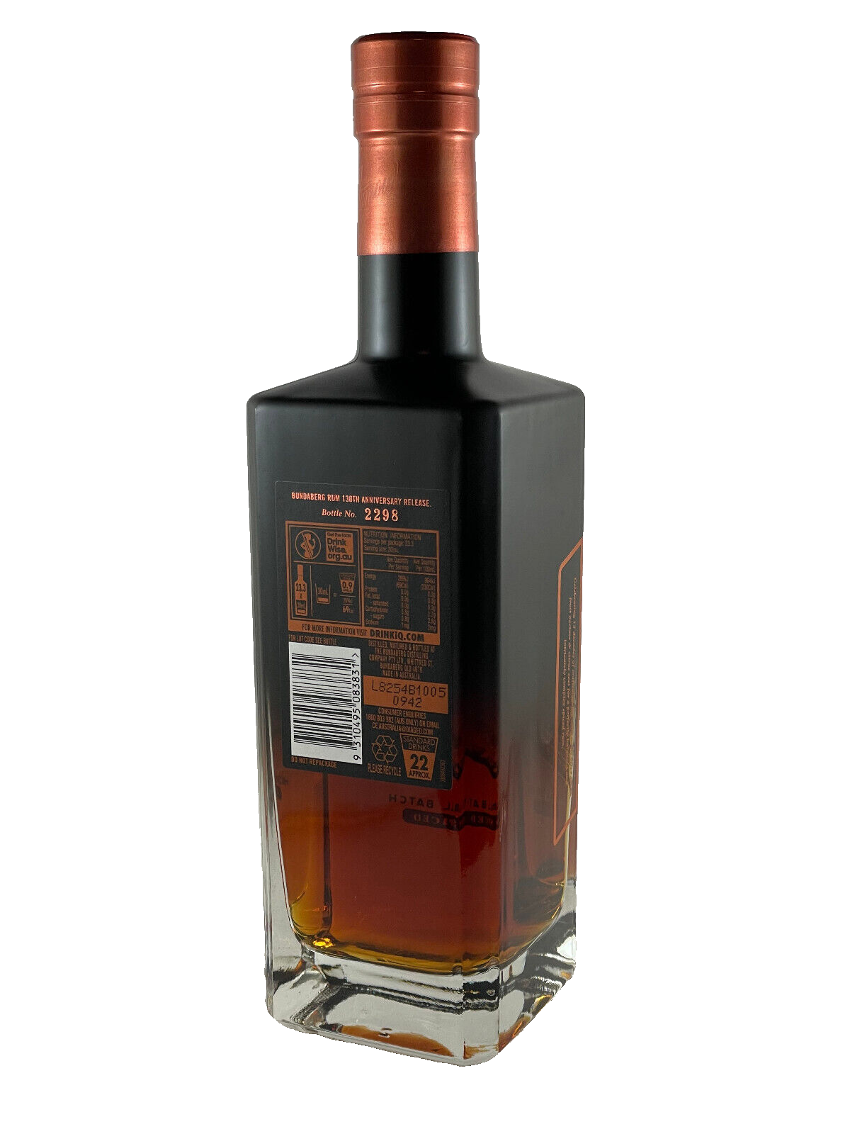 Bundaberg Rum 130th Anniversary Spiced Rum Bottle Number 2298 eBay