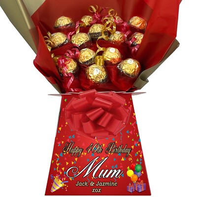 PERSONALISIERTES SCHOKOLADENBOUQUET - (ROT FERRERO)