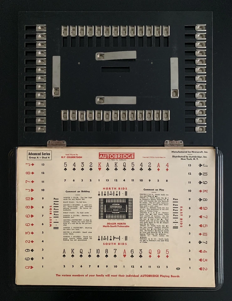 Vintage 1938 AutoBridge Playing Board w/ 13 Sheets - Made in USA - Image 2 of 2
