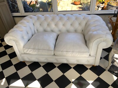 Italian white designer POLTRONA FRAU BABY Chesterfield two