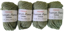 4 Skeins Premier Yarns Premier Home Cotton Yarn 38-15 Sage 2.65 oz/131 yds Each