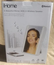 iHome Portable Lighted Vanity Speaker Cordless 6''x8" High Quality 