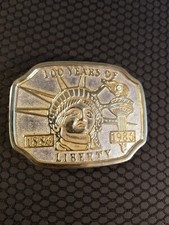 Vintage Statue of Liberty Metal Belt Buckle 100 Years of Liberty 1886 - 1986