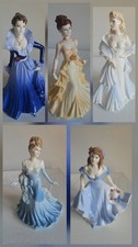 Coalport Ladies of Fashion vintage hand painted figurines bone china porcelain