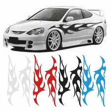 2Pcs Flame Decal Side Body Stickers Auto Car Truck Graphics Accessories 12x48"