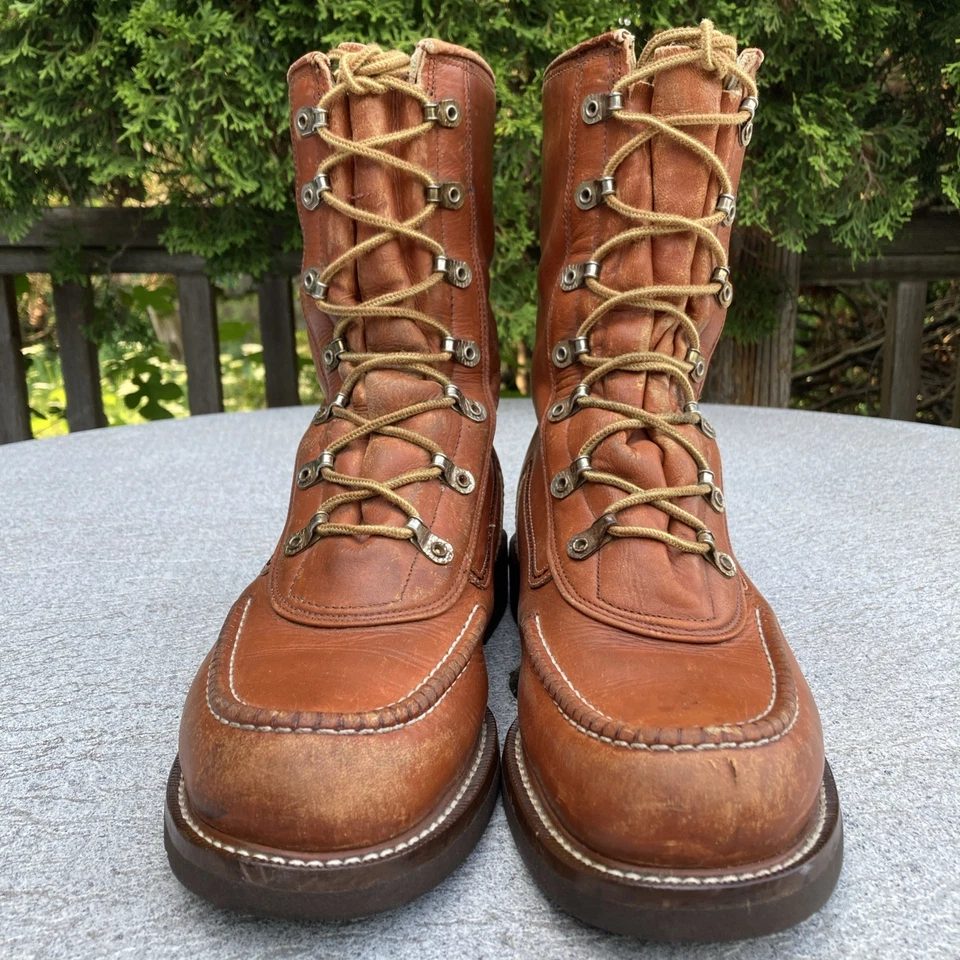 Vintage 60s Power House By Montgomery Ward Moc Toe Lace Up Boots 6.5 E - Image 2 of 4