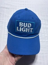 Bud Light Snapback Trucker Hat Blue Adjustable Patch New