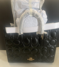 Coach Large Maggie Tote Bag In Signature Leather Black