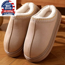 New Fashion Fluffy Platform Slippers for Women 2025 Winter Plush Warm Cotton Sho