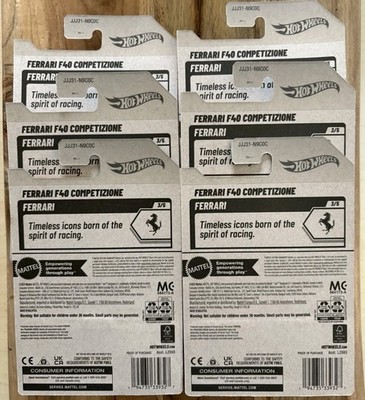 Lot De 2 Hot Wheels Ferrari F40 Competizione Noir 2026 - échelle 1:64, Boîtier C