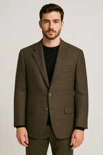 John W. Nordstrom 100 Cashmere Sport Coat - 48R - Loro Piana Fabric -Glen Plaid