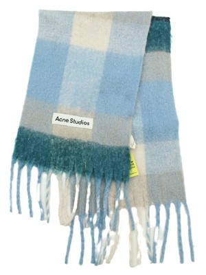 Acne Studios Herren Schal Mehrfarbig Kariert 100% Wolle Scarf