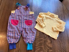Vtg Rainbow tag Gymboree 1992 Making Friends romper overalls turtleneck 18-24 XS