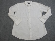 Bugatchi Shirt Mens 17 34/35 Comfort Stretch Button Up Long Sleeve Patterned