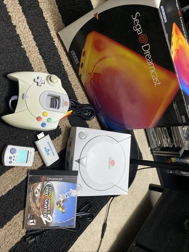 SEGA Dreamcast original box - White, Controller + Vmu Unit + Game +HDMI Adapter