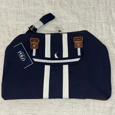 Polo Ralph Lauren Fragrances Navy Blue/White Gym Weekender Duffle Travel Bag